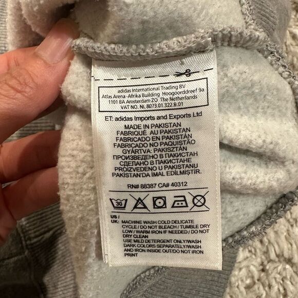 Bundle 2 Men’s Medium Adidas Logo Hoodie and Crewneck Pullover - grey color - Picture 9 of 9